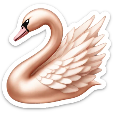 Rose gold swan sticker