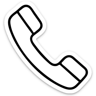 black and white, icon of telephone, minimalistic, thin black border outlines, the design uses thin black outlines for a clean and modern look, white background. c0!0r
 sticker