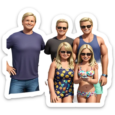 happy summer pool party sticker