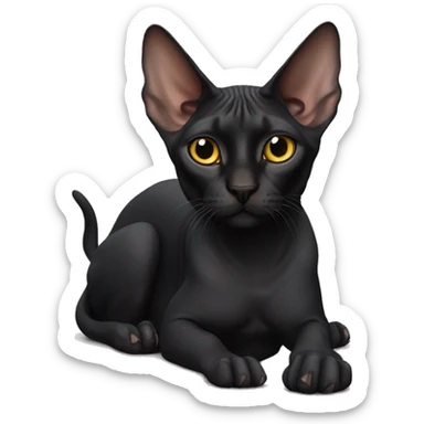 Black Sphinx cat sticker