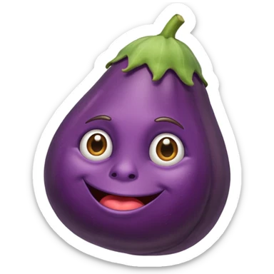 Eggplant shrinking  sticker