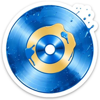  vinyl record blue  splatter  sticker