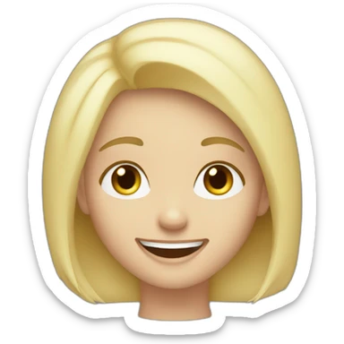 White blonde Girl happily agreeing with statement sticker