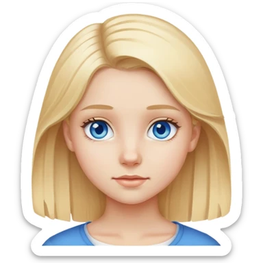 girl blond hair blue eyes 15 years sticker