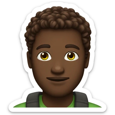 Red haired, green eyed, dark brown skinned man sticker