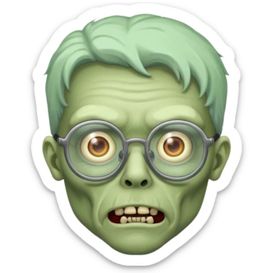 Zombie with big glasses more visible glasses, some difference between zombie and glasses sticker