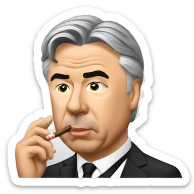 Carlo Ancelotti smoking  sticker