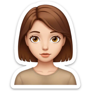 realistic portrait of girl brown hair  sticker