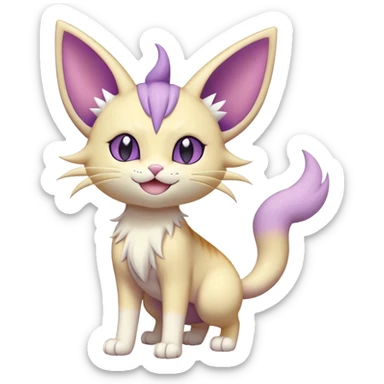 Espeon-Meowth-Skitty-Fakémon-hybrid-creature (full body)  sticker