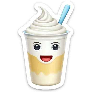 android styled yogurt emoji sticker