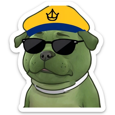 pug having bruh emoji  sticker