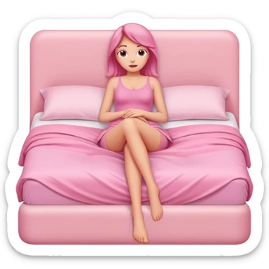 pink folds between woman legs intimate bed pose sfw sticker