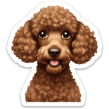 brown poodle sticker