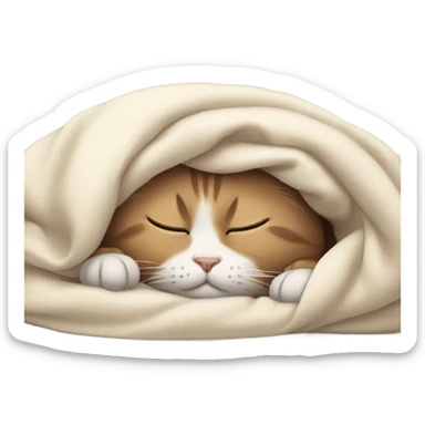 Cat sleeping under the civers sticker
