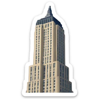 Empire State Building with a frowning face  sticker