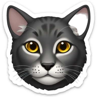 Small sleep black lynx cat with golden eyes sticker