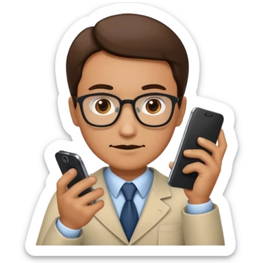 professor with phone sticker