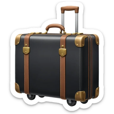 A suitcase with wheels sticker