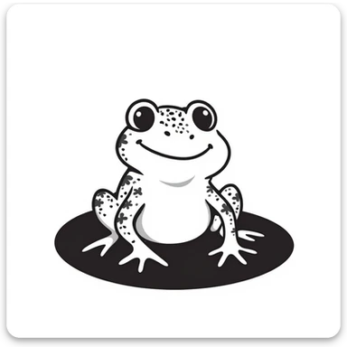 bufo frog hand drawn doodle style sticker