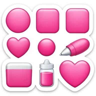 collection of several stuff It's a bright pink soft and it's not too flashy or too red! sticker