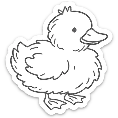 fluffy ducky sticker