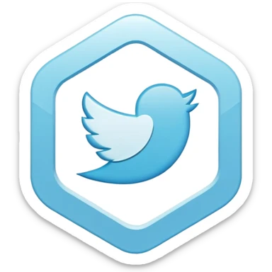 Twitter verification checkmark badge, light blue irregular octagon with white checkmark sticker
