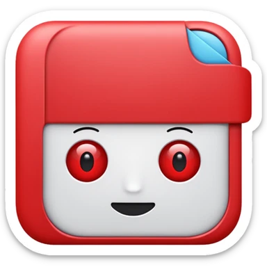 I want an enoji of "AI" in red writing sticker