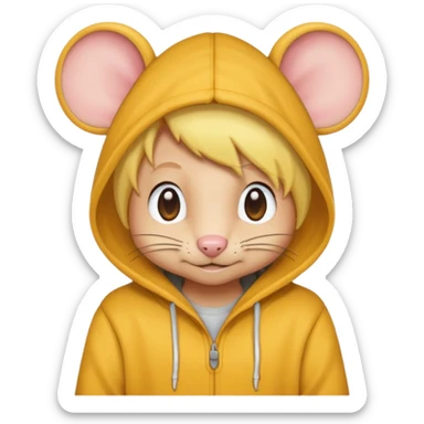 yellow haired mice with hoodie sticker