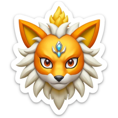 Pokemon legendary oragen and yellow solgaleo sticker
