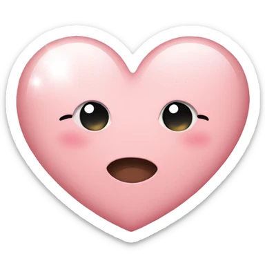 blush pink heart with sparkles sticker