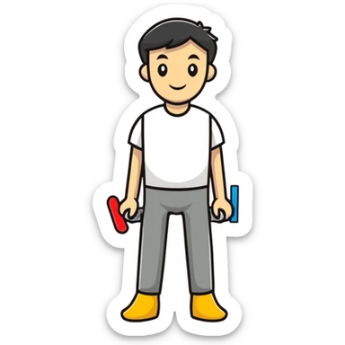 cartoon sticker of a man with a peg leg sticker