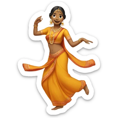 Woman dancing is Indian clothing  sticker