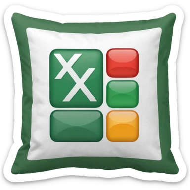 pillow with excel spreadsheet sticker