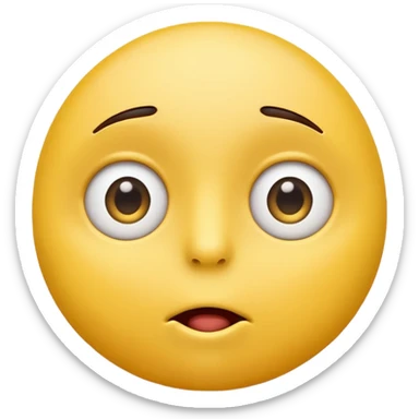 Create a royalty free "thinking" emoji with the mouth pulled up to the left and the eyes looking up to the right sticker