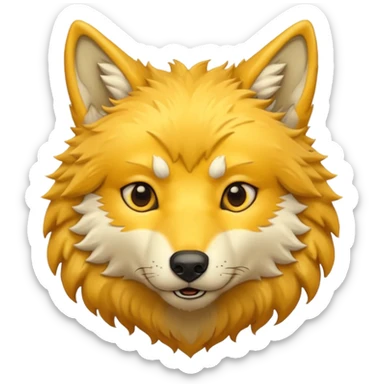 yellow wolf head sticker