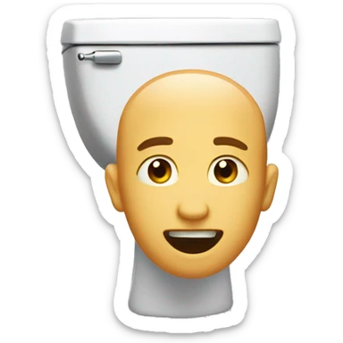 man popping out of toilet sticker