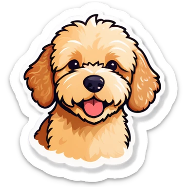 Mini golden doodle sticker