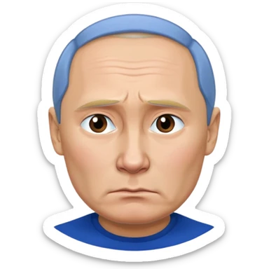 sad face of putin sticker
