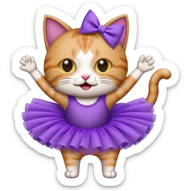 Cat singing in a purple tutu sticker