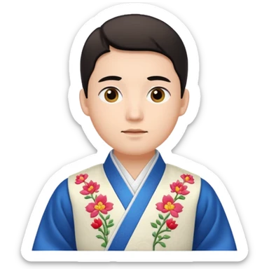 man in white hanbok sticker