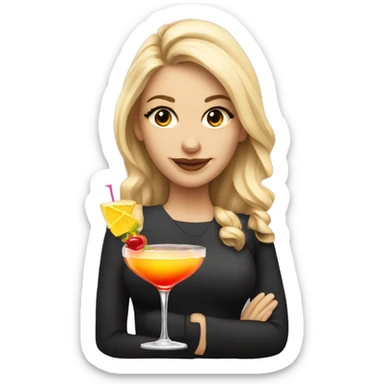 Blonde girl with cocktail san francisco sticker