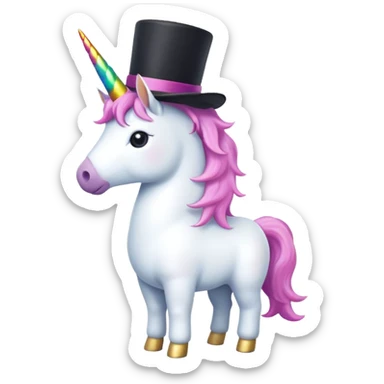 Unicorn with a top hot  sticker