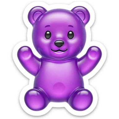 Purple Gummy bear sticker
