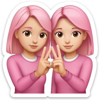 Two girls making a pinky promise  sticker