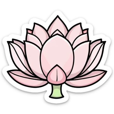 Delicate soft pink lotus flower with magical inner glow sticker