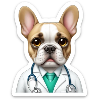 French bulldog doctor sticker