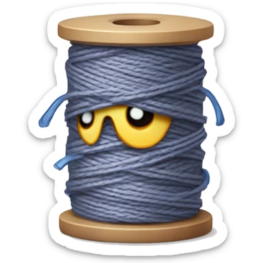 spool of thread which is crying - sad eyes and tears sticker