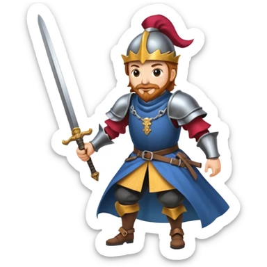 landsknecht swinging a large two handed sword sticker