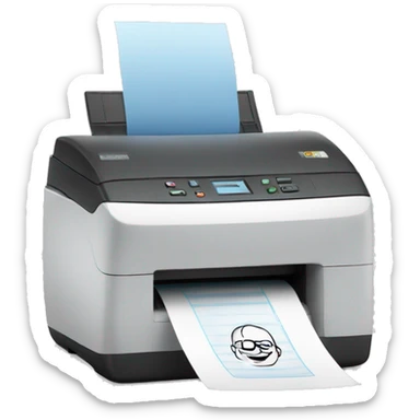 printer with open scanner and smoke sticker