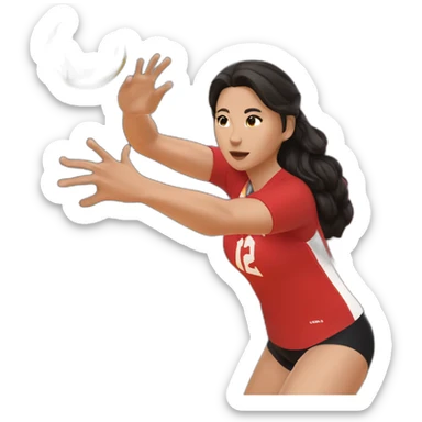 Vargas in red jersey when she is shooting to the volleyball ball sticker